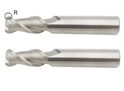 2 Flater Uncoated Carbide Corner Radius End Mill Cutters For Aluminium